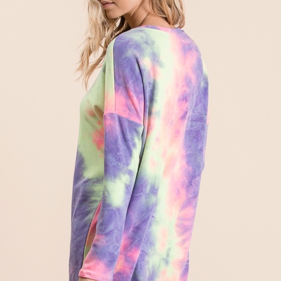 Bright long sleeved tie dye top - Picture 4 of 5